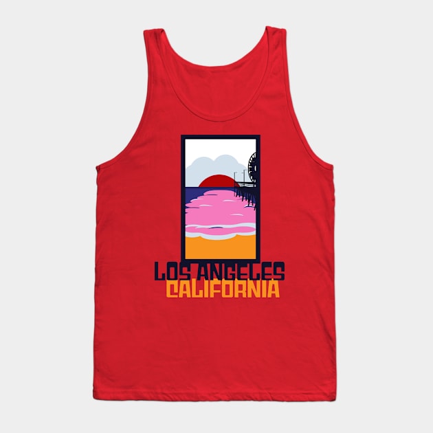 Los Angeles Skyline T-Shirt Tank Top by Clever City Creations
